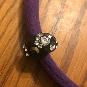 Lia Sophia black, multicolor crystal ring